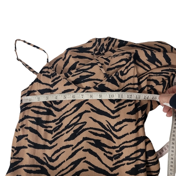 Reformation Crimini Tiger Print Raja Midi Leg Slit Dress Size 0 - Picture 7 of 9